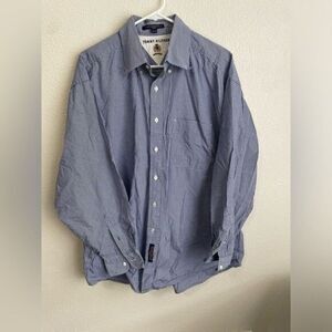 Tommy Hilfiger Button‎ Down Shirt Checkered Long Sleeve Blue Mens Size 17-35
